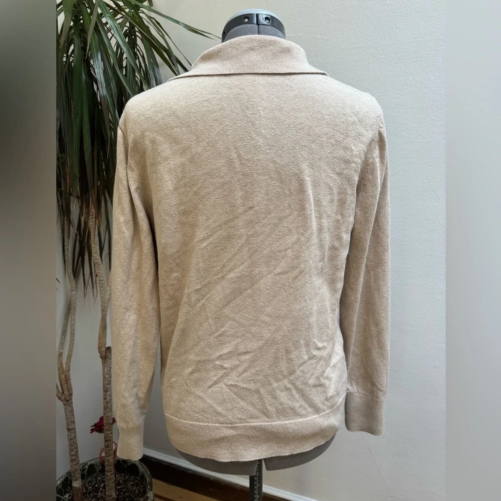 J. Crew Cotton-Cashmere Collared Sweater
